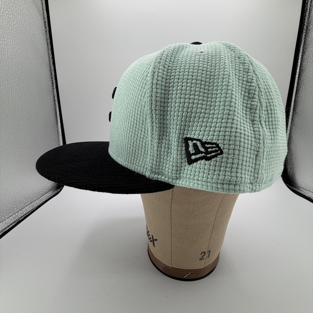 Chicago Cubs Thermal Knit Hat New Era 59Fifty Mint Green Black Fitted 7 1/2 NEW - Picture 7 of 12